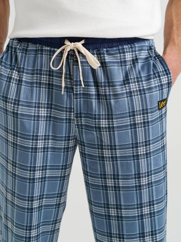 Men's Plaid Lounge Pant with Contrast Waistband