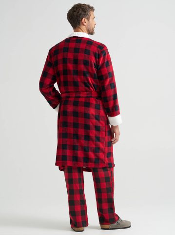 Men's Sherpa Lined Flannel Robe — alternate view