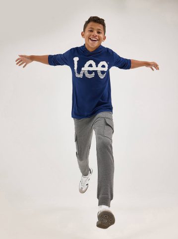 Boy's Stripe Twitch Logo Hoodie Tee