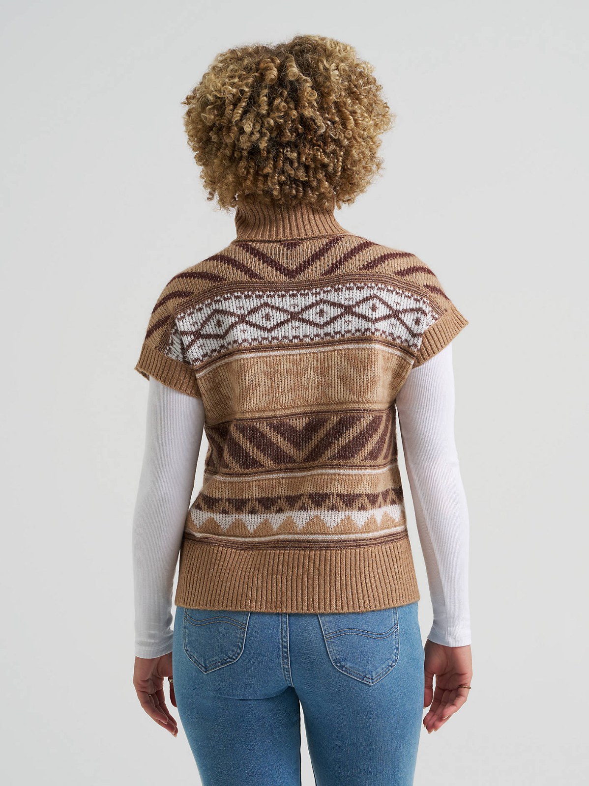 Women's Sleeveless Turtle Neck Sweater Vest - view 2