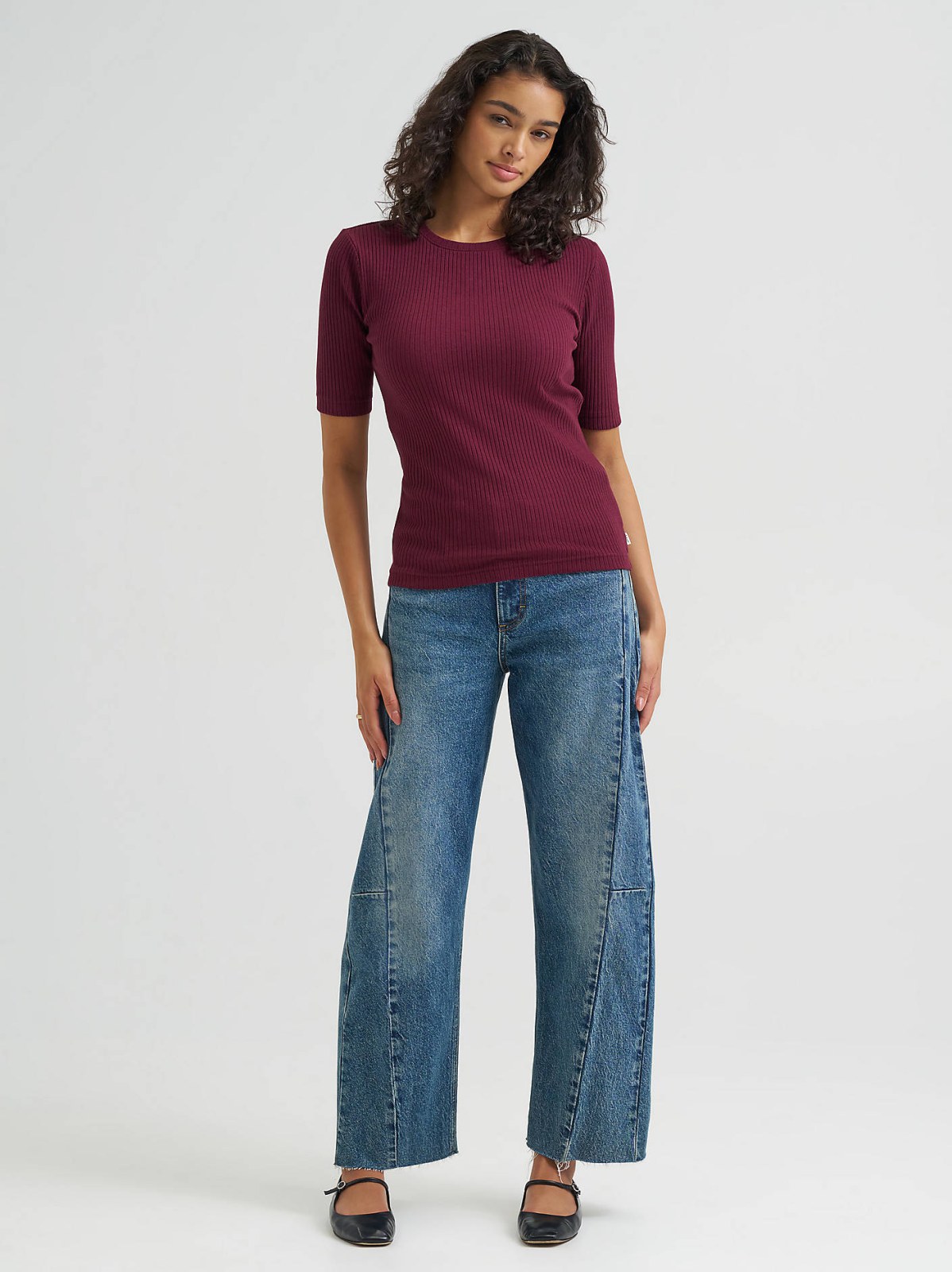 Women's Fitted Rib Knit Tee - view 5