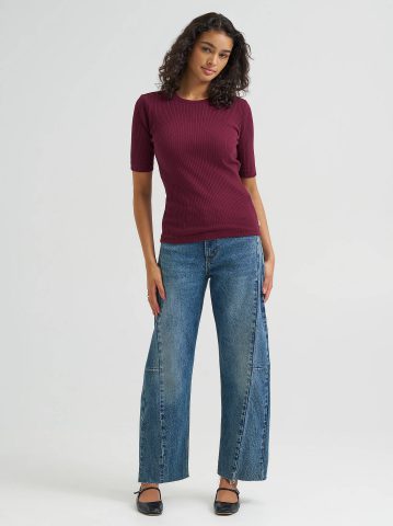 Women's Fitted Rib Knit Tee