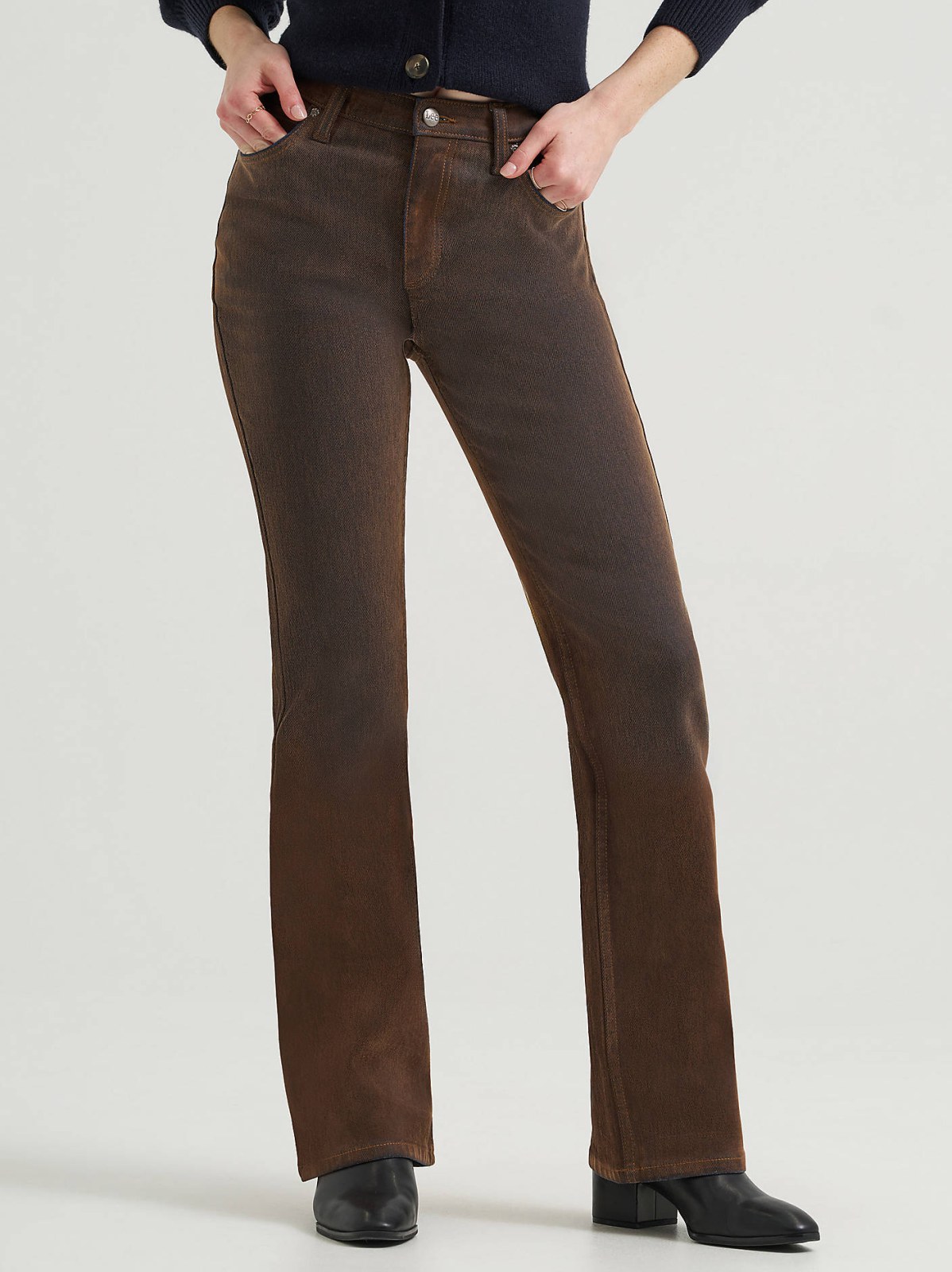 Women's Flocked High Rise Bootcut Jean - view 3