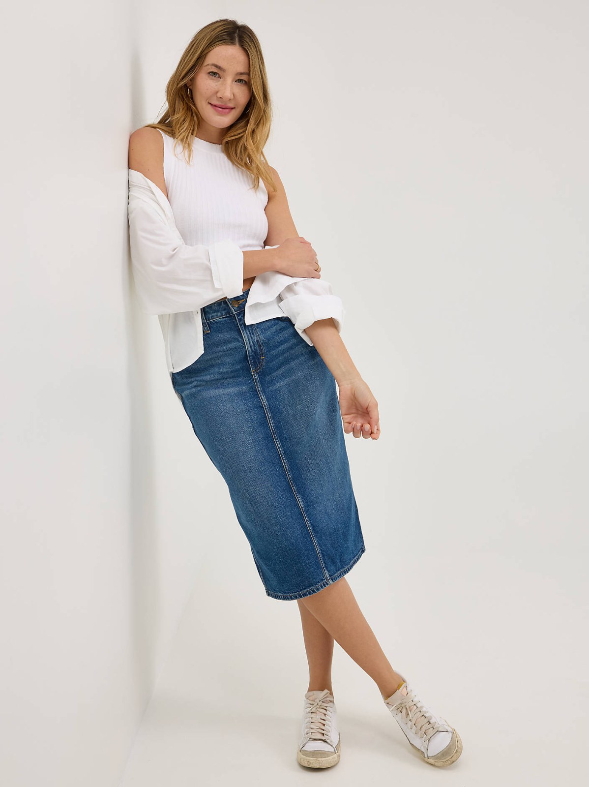Women's Legendary Back Slit Denim Skirt - view 7