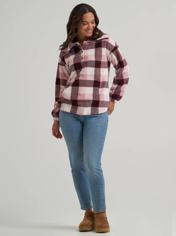 Women's Printed Sherpa Pullover