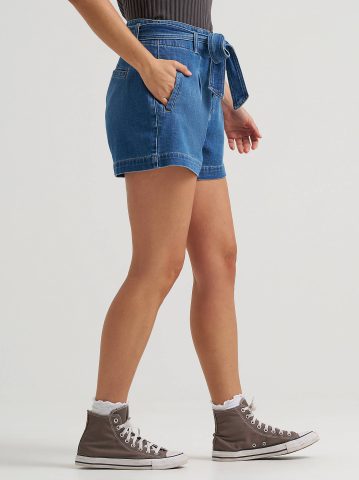Women's High Rise Denim Bow Short