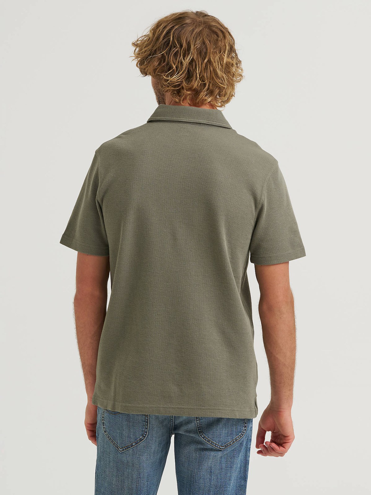 Men's Lightweight Waffle Knit Polo Shirt - view 2