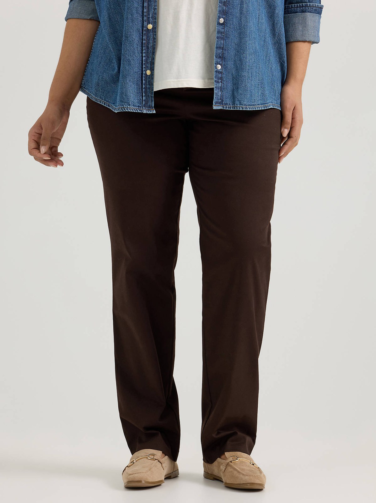 Women's Wrinkle Free Relaxed Fit Straight Leg Pant (Plus) - view 2