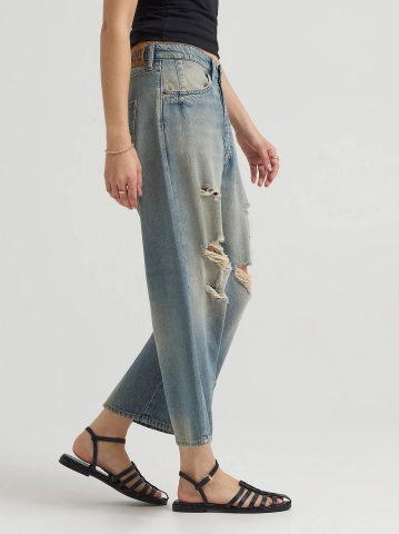 Women's Loose Crop Button-Fly Jean