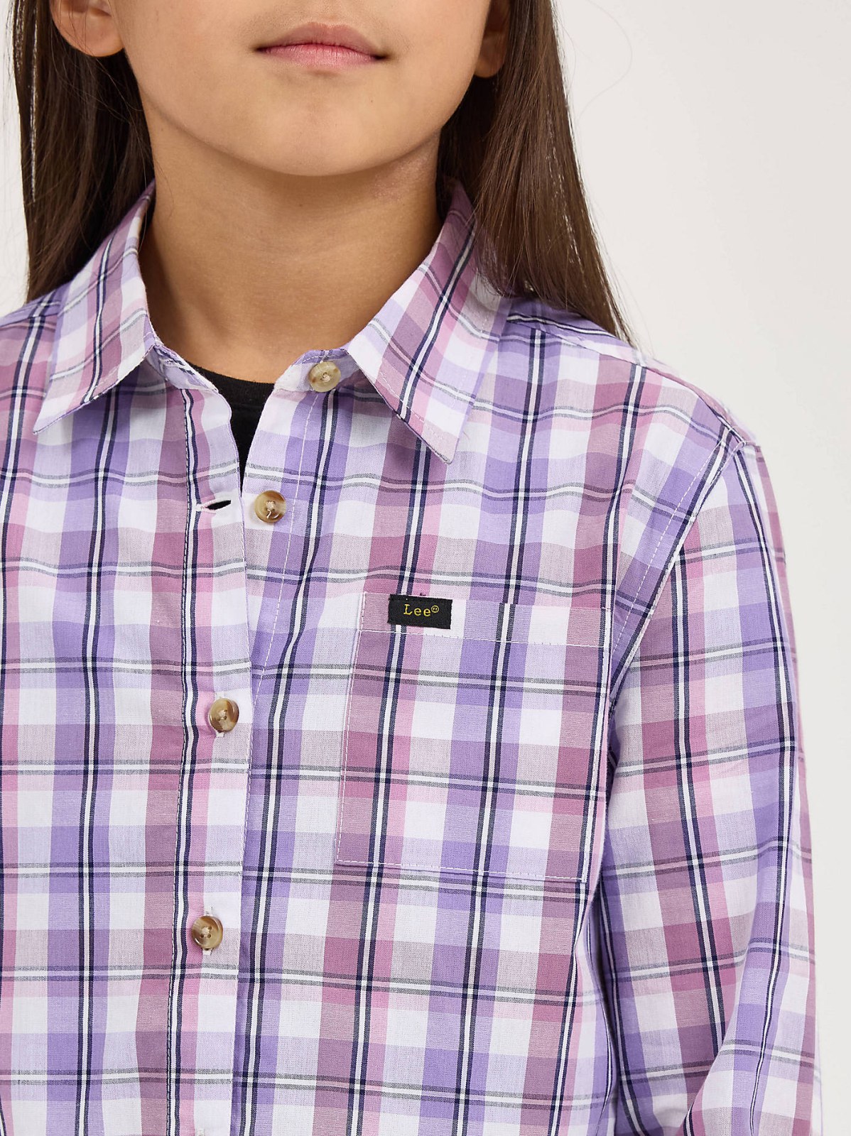 Girl's Plaid Button Down Shirt - view 3