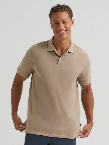 Men's Solid Mini Pique Polo Shirt