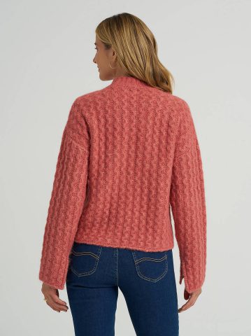Women's Mock Neck Textured Sweater — alternate view