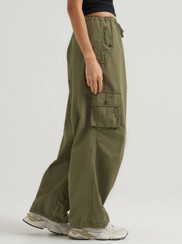 Women's Low Rise Drawstring Parachute Pant