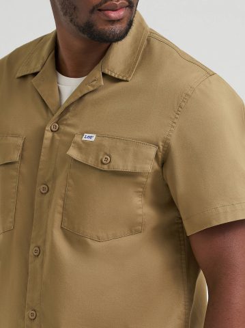 Men's Short Sleeve Relaxed Fit Button Down Workshirt