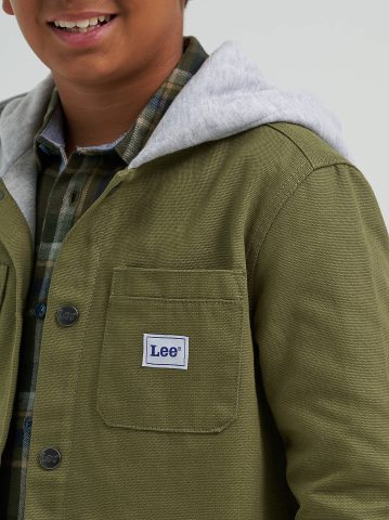 Boy's Hooded Canvas Work Jacket