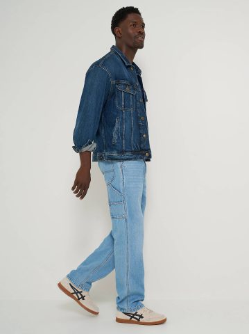 Men's 100% Cotton Loose Straight Carpenter Jean