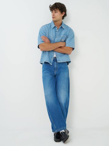 Men's 100% Cotton Loose Barrel Jean