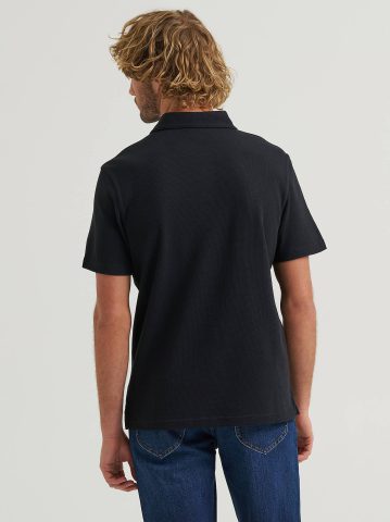 Men's Lightweight Waffle Knit Polo Shirt — alternate view