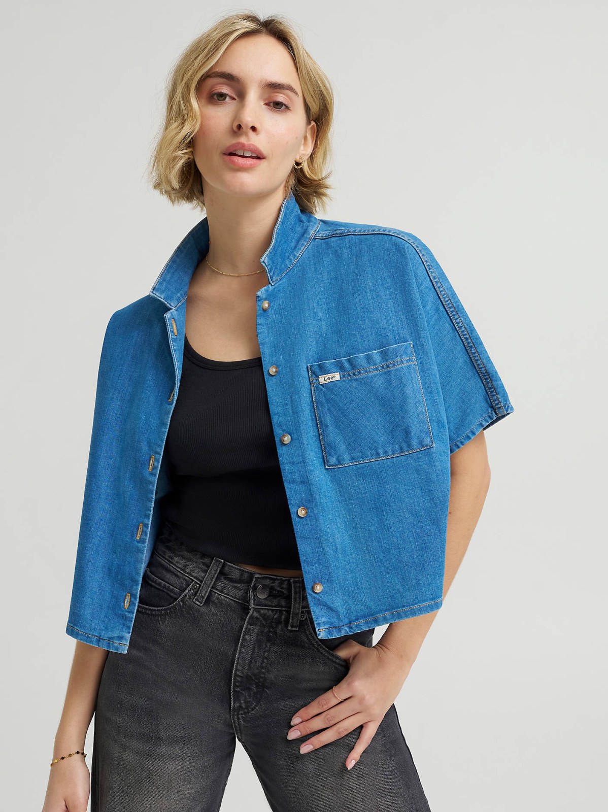 Women's Crop Resort Shirt - view 2