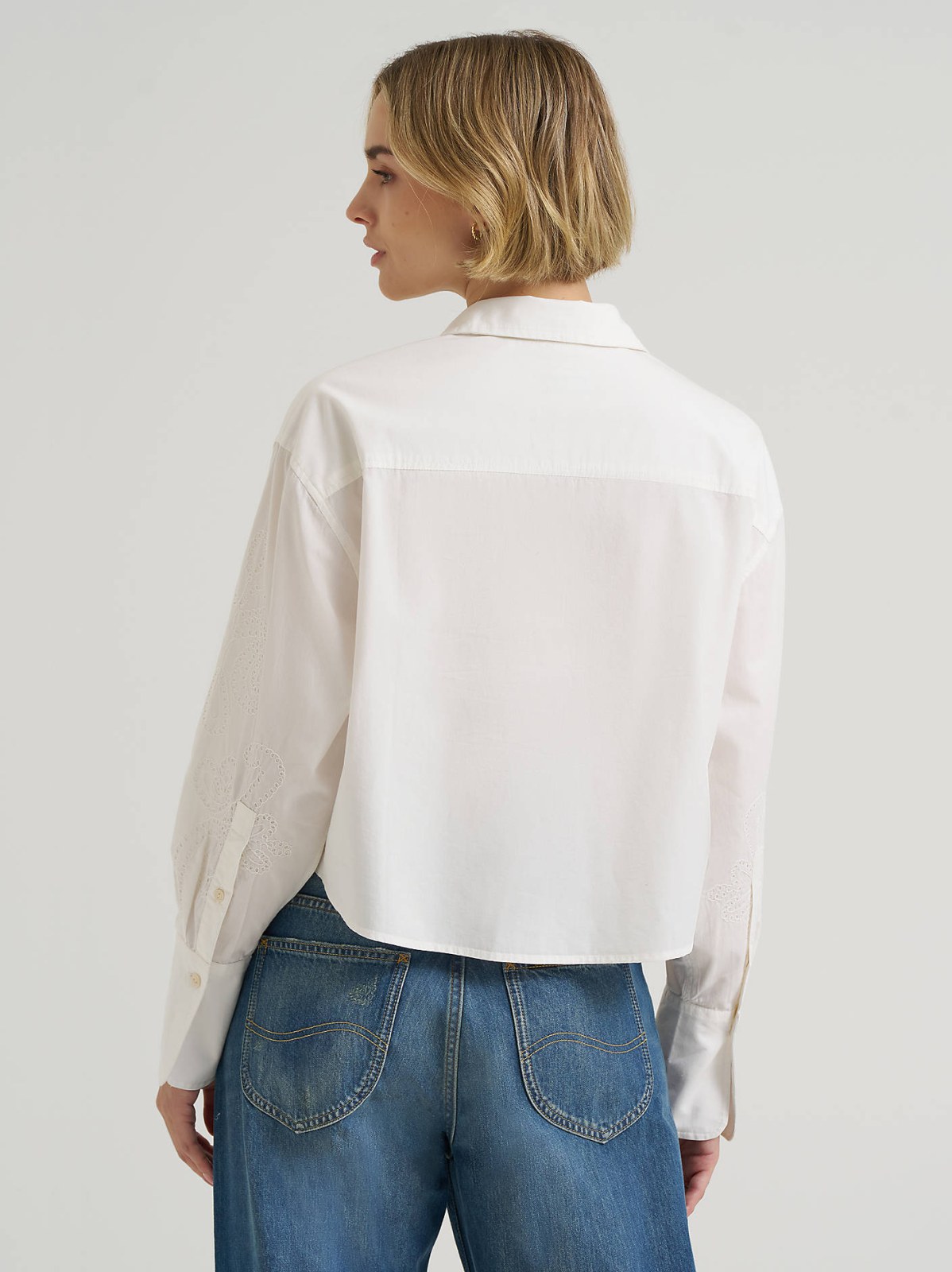 Women's Embroidered Button Down Shirt - view 2