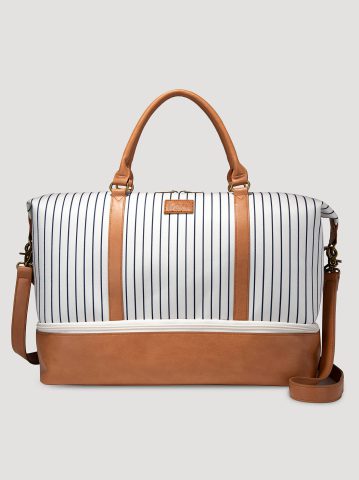 Women's Striped Denim Duffle Bag
