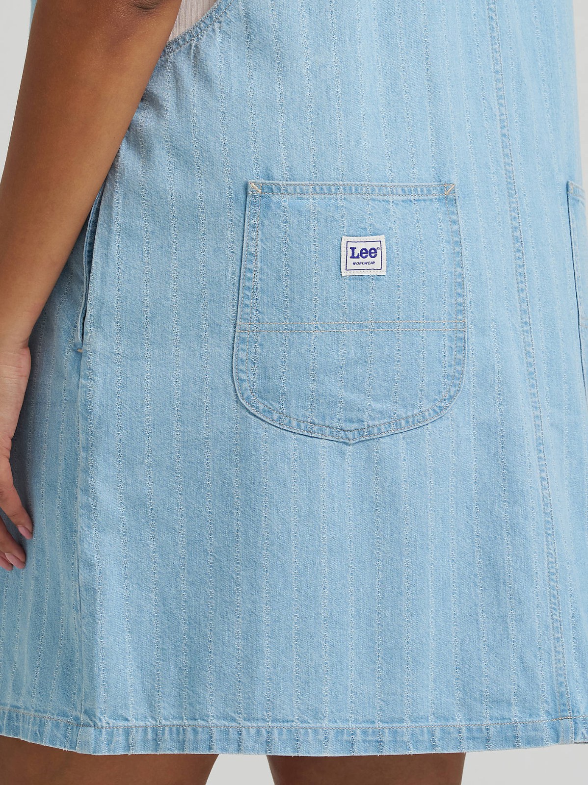 Women's Loose Bib Denim Overall Dress (Plus) - view 5