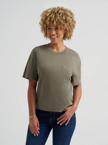 Women's Solid Logo Pocket Tee