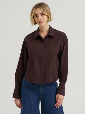 Women's Embroidered Button Down Shirt