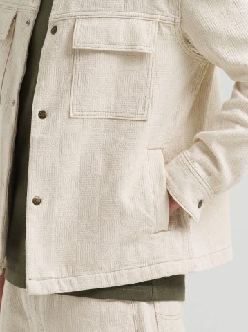 Men's Oversized Jacquard Snap Front Shirt