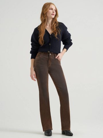 Women's Flocked High Rise Bootcut Jean