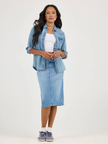 Women's Legendary Back Slit Denim Skirt