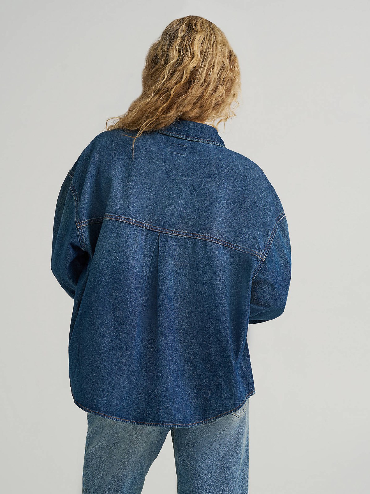 Women's Swing Back Denim Button Down Shirt - view 4