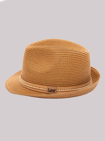 Laced Leather Band Straw Fedora