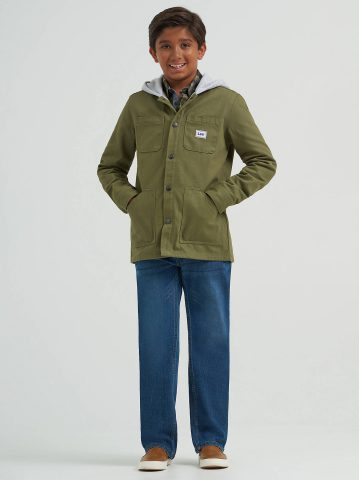 Boy's Hooded Canvas Work Jacket