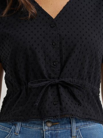 Women's Button Front Tie Top