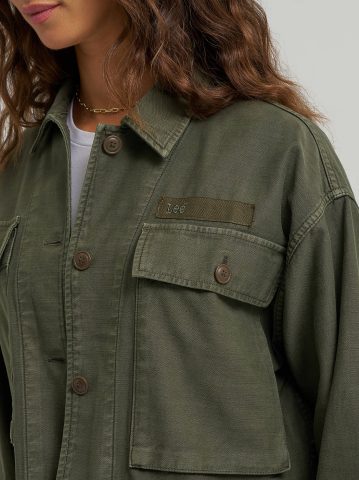 Women's Oversized Double Pocket Utility Overshirt