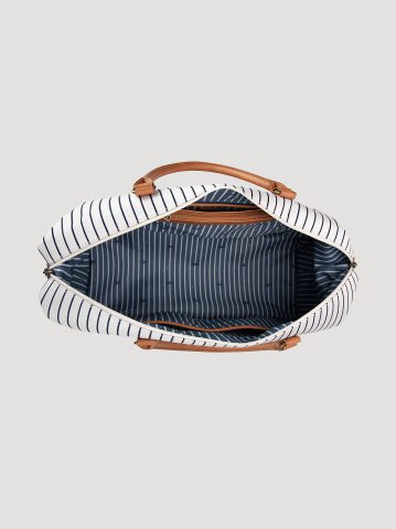 Women's Striped Denim Duffle Bag