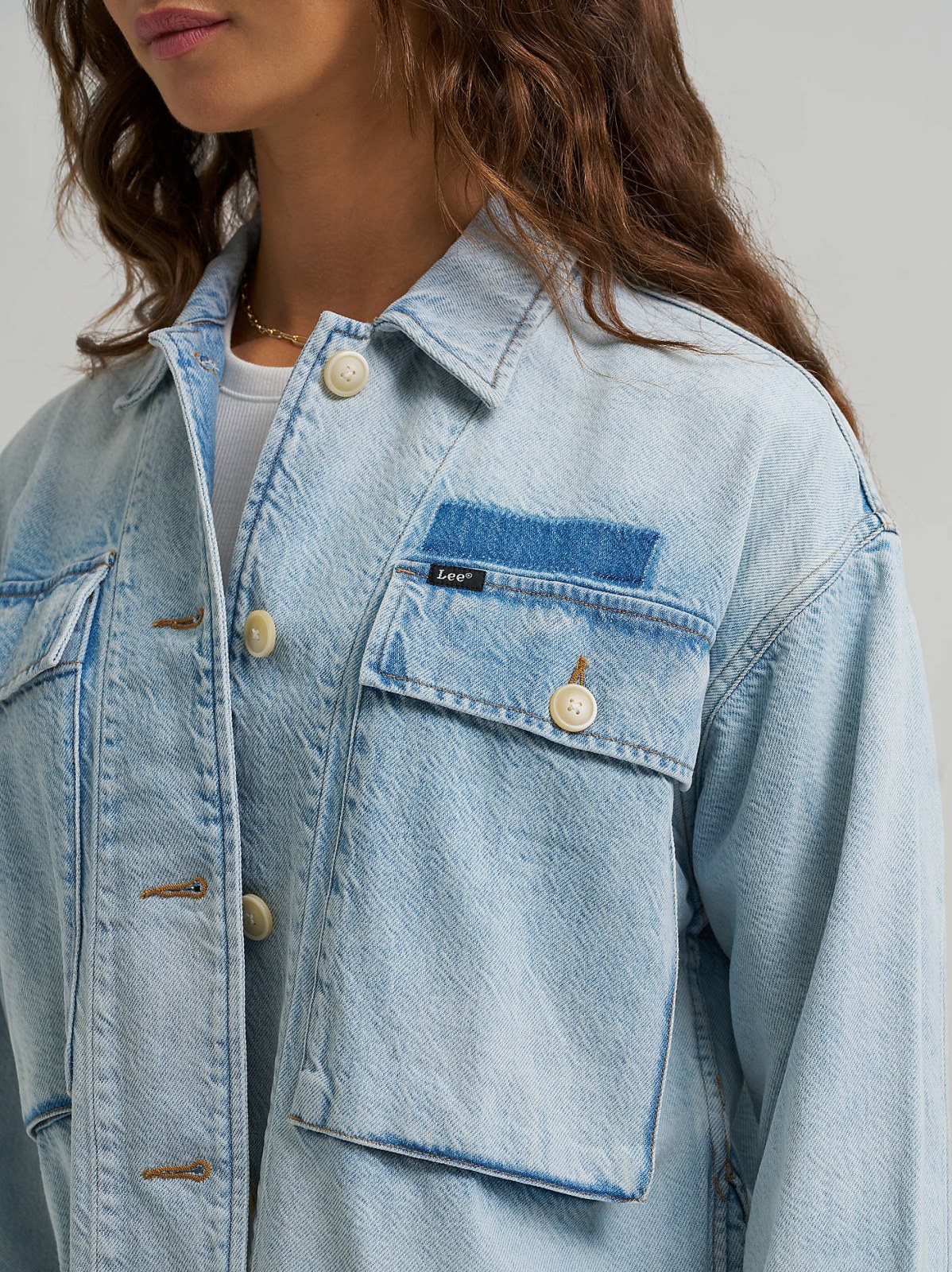 Women's Oversized Double Pocket Utility Overshirt - view 5
