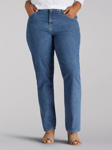 Women’s 100% Cotton Relaxed Fit Straight Leg Jean (Plus)