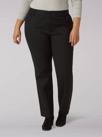 Women's Wrinkle Free Relaxed Fit Straight Leg Pant (Plus) — alternate view