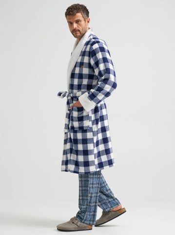 Men's Sherpa Lined Flannel Robe