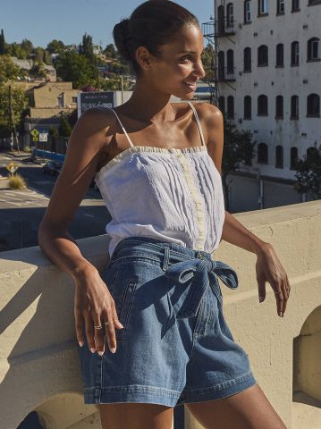 Women's High Rise Denim Bow Short